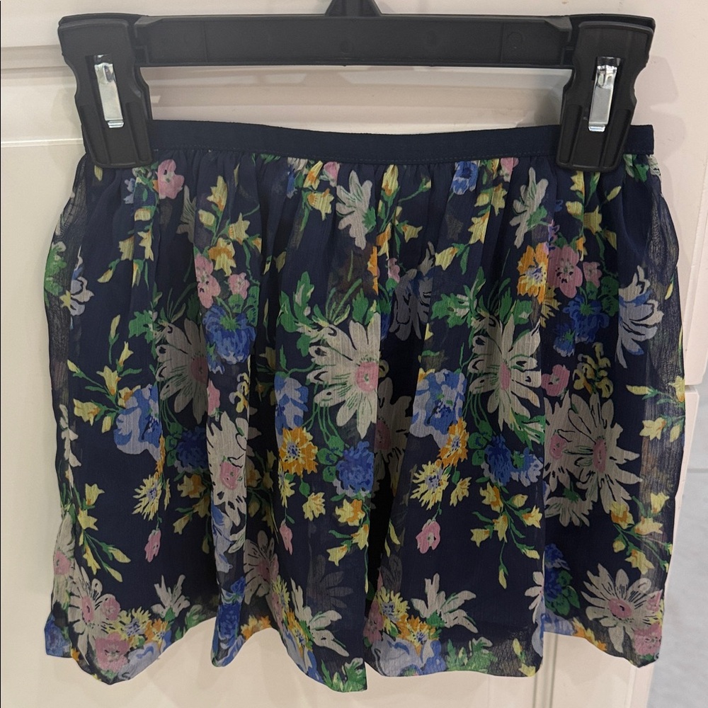 Polo Ralph Lauren Navy Floral Mini Skirt Girls sz 5